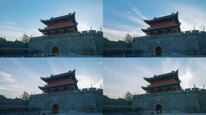 湖北荆州古城墙延时摄影