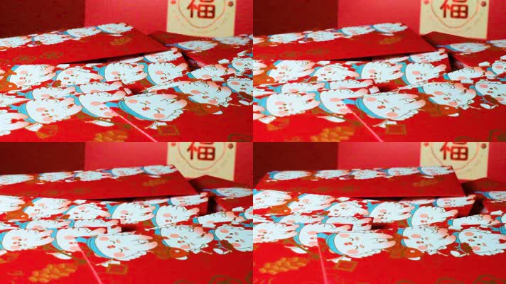 龙年过年新年红包特写春节节日喜庆