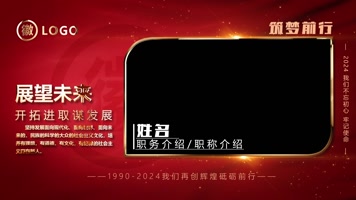 红色党政领导采访边框AE模板