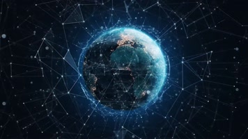 蓝色科技感地球 全息