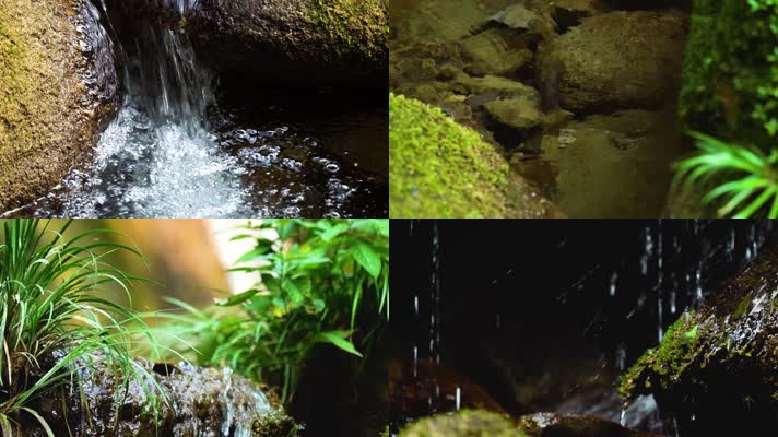 湖南湘西山水自然风光小溪流水