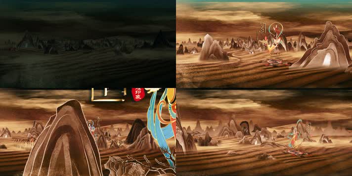 敦煌飞天莫高窟沙漠风吹沙舞蹈视频