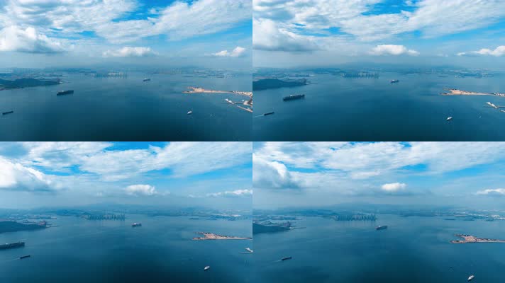 【胶州湾】青岛货轮进港延时航拍