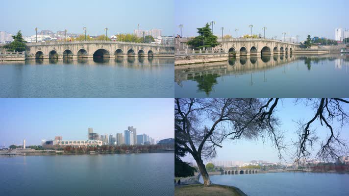 4K湖北荆州城市风光
