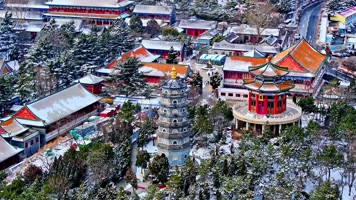 【湛山寺】雪景航拍山东青岛