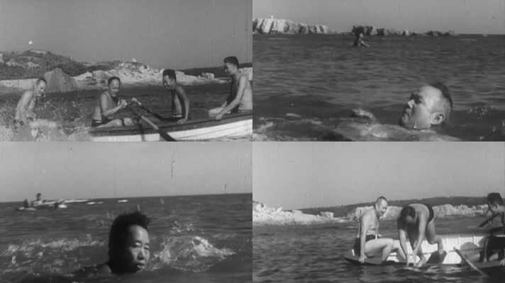 50年代 陈毅游泳