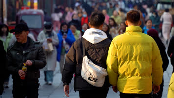 襄阳旅游荆州街步行街行人街景人流游客