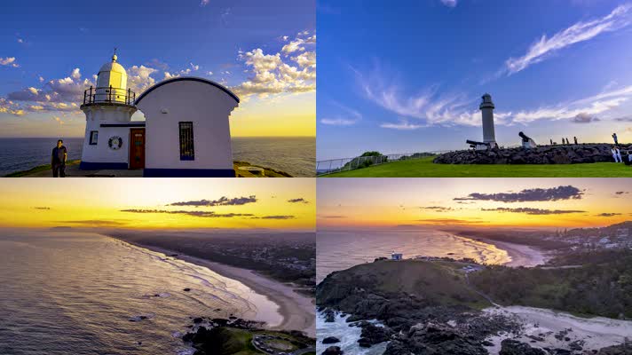 澳洲新南威尔士州海岸线迷人晚霞