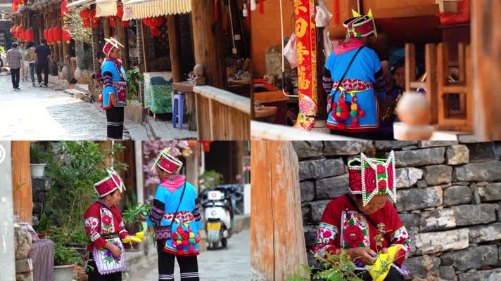 4K穿民族服装的彝族老人