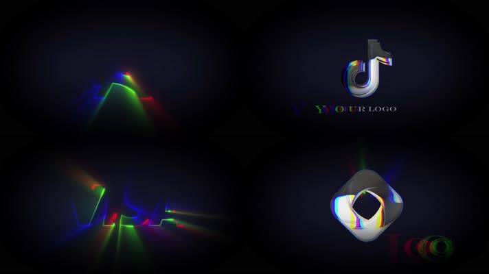 绚丽镭射描边光效logo