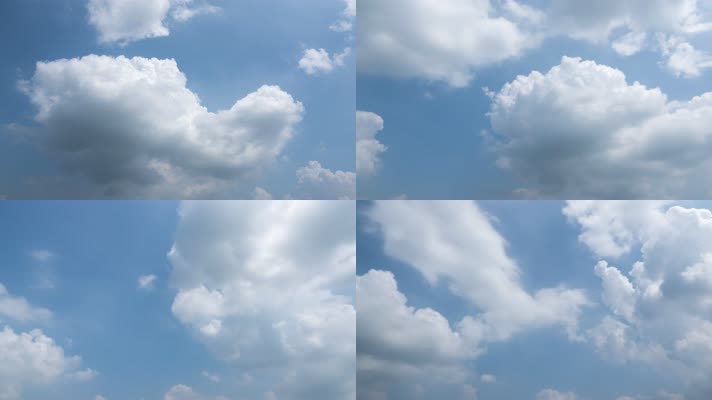 蓝天白云天空天气晴朗延时摄影