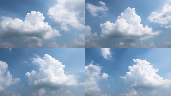 蓝天白云天空天气晴朗延时摄影