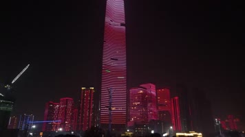 航拍武汉江滩夜景集合