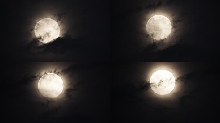 月亮月球夜晚天空皎洁明月长焦特写延时摄影