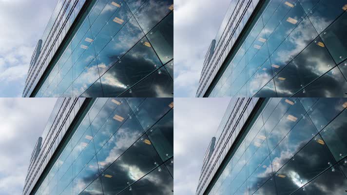 企业金融大楼玻璃外墙延时摄影4K