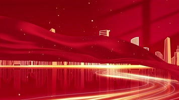 中国红 金色 大气简洁城市光线光效视频素材