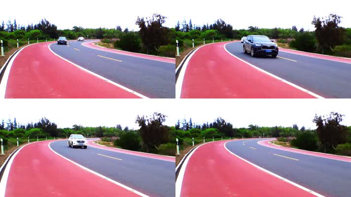 海南环岛公路的轿车视频