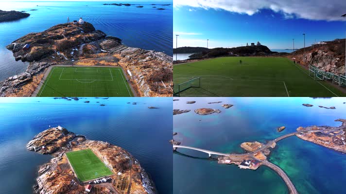 4K航拍挪威罗弗敦群岛亨宁斯维尔风光