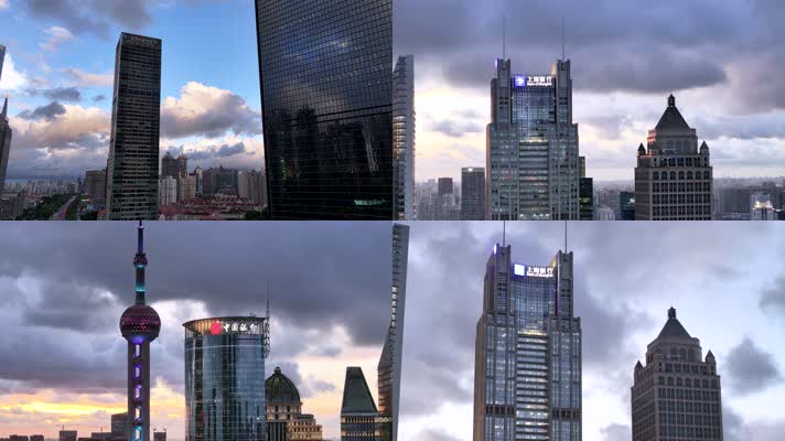 4K无人机航拍上海城市无限最美风光