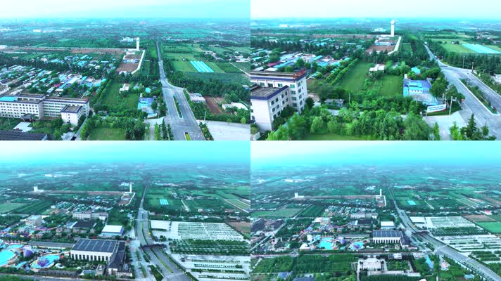 4K航拍陕西西安富平县城市风光美景 