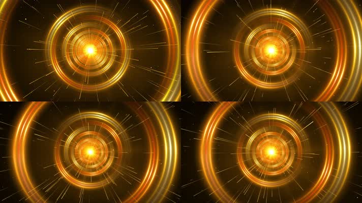 4K金色光圈隧道视频