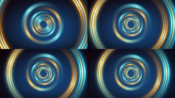 4K蓝色光圈隧道视频2