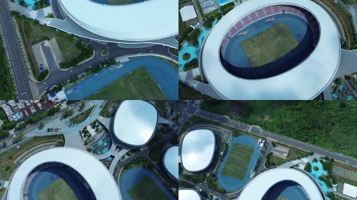 航拍 海南儋州体育馆风光