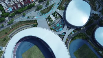 航拍 海南儋州体育馆风光