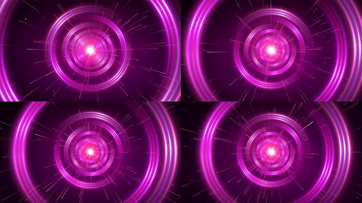 4K粉紫色光圈隧道视频