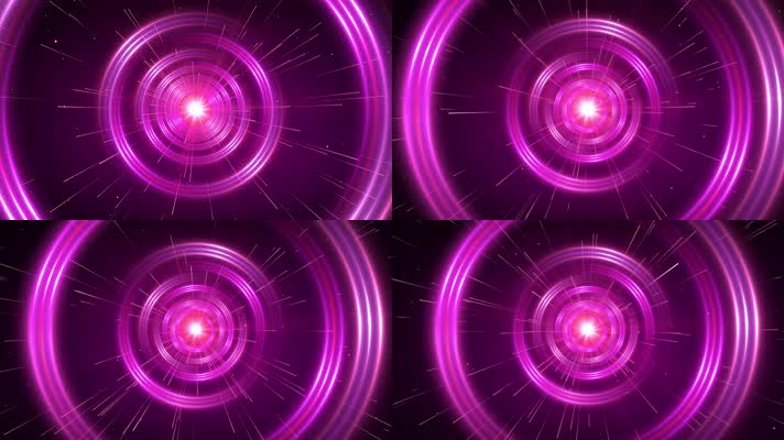 4K粉紫色光圈隧道视频