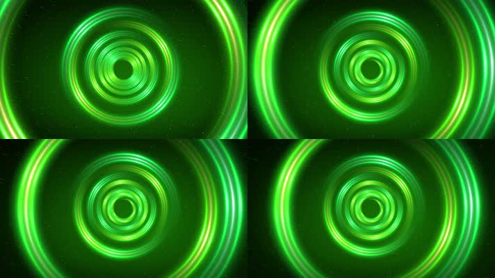 4K绿色光圈隧道视频2