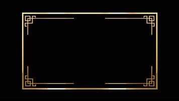 中国风金色4K照片框循环通道视频8款