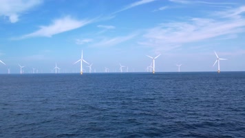 4K海上风力发电场航拍