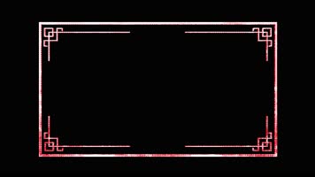 中国风红色星光4K照片框循环通道视频8款