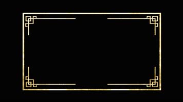 中国风金色星光4K照片框循环通道视频8款