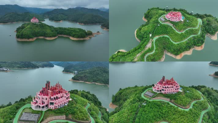 浙江云和粉红蔷薇城堡在岛屿中的民宿