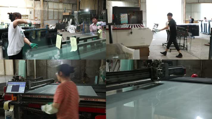 玻璃加工 钢化玻璃 加工工厂 工人 劳动