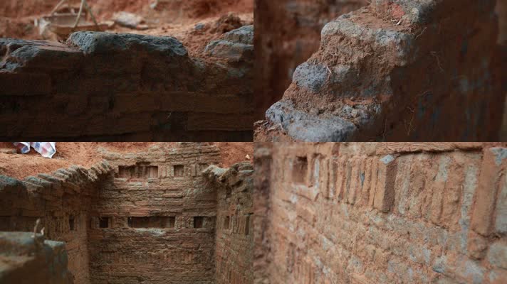 古代墓葬考古挖掘发现文物现场