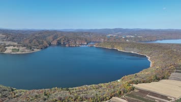 吉林抚松县头道松花江白龙湾航拍 吉林抚松县头道松花江白龙湾航拍