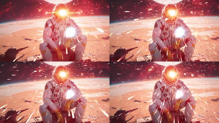 太空宇航员炫酷动态背景视频