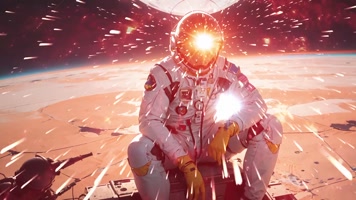 太空宇航员炫酷动态背景视频