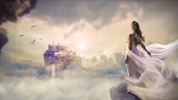 梦幻美女场景动态背景视频