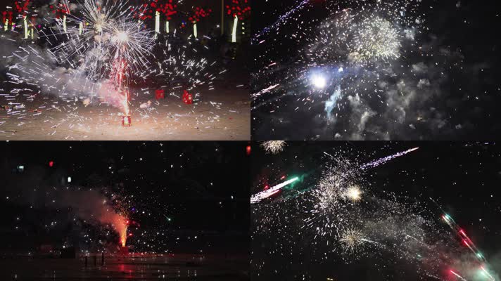 4K节日烟花实拍素材