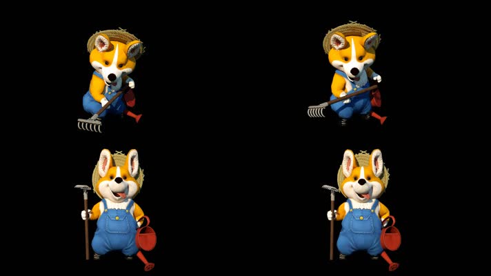 3D卡通柯基动画（带透明通道)