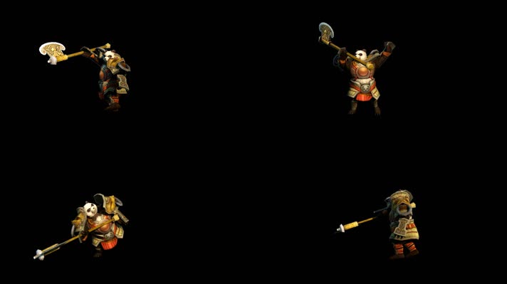 魔幻功夫熊猫角色出场动画3D 带透明通道