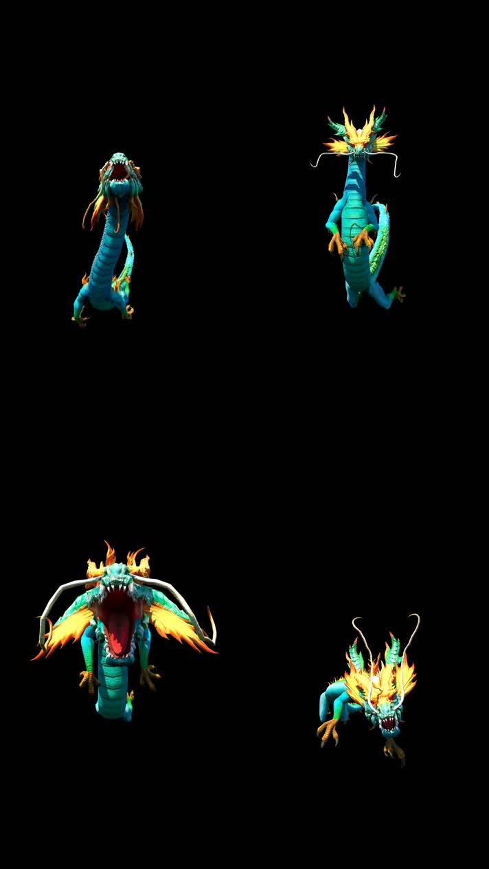 3D青龙动画（带透明通道)