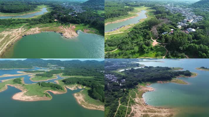 航拍海南松涛水库风光
