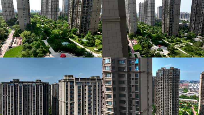 城市社区航拍居住宅