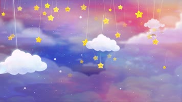 4K星星彩虹云卡通背景AE模板