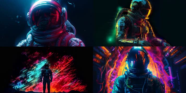 科技线条宇航员光线创意